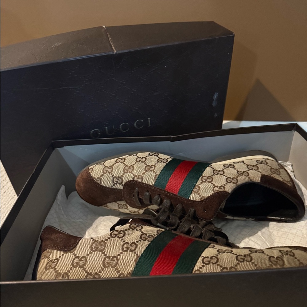 Mens Vintage Gucci Guccissima Sneakers (Men’s Sz 12) - Picture 2 of 14